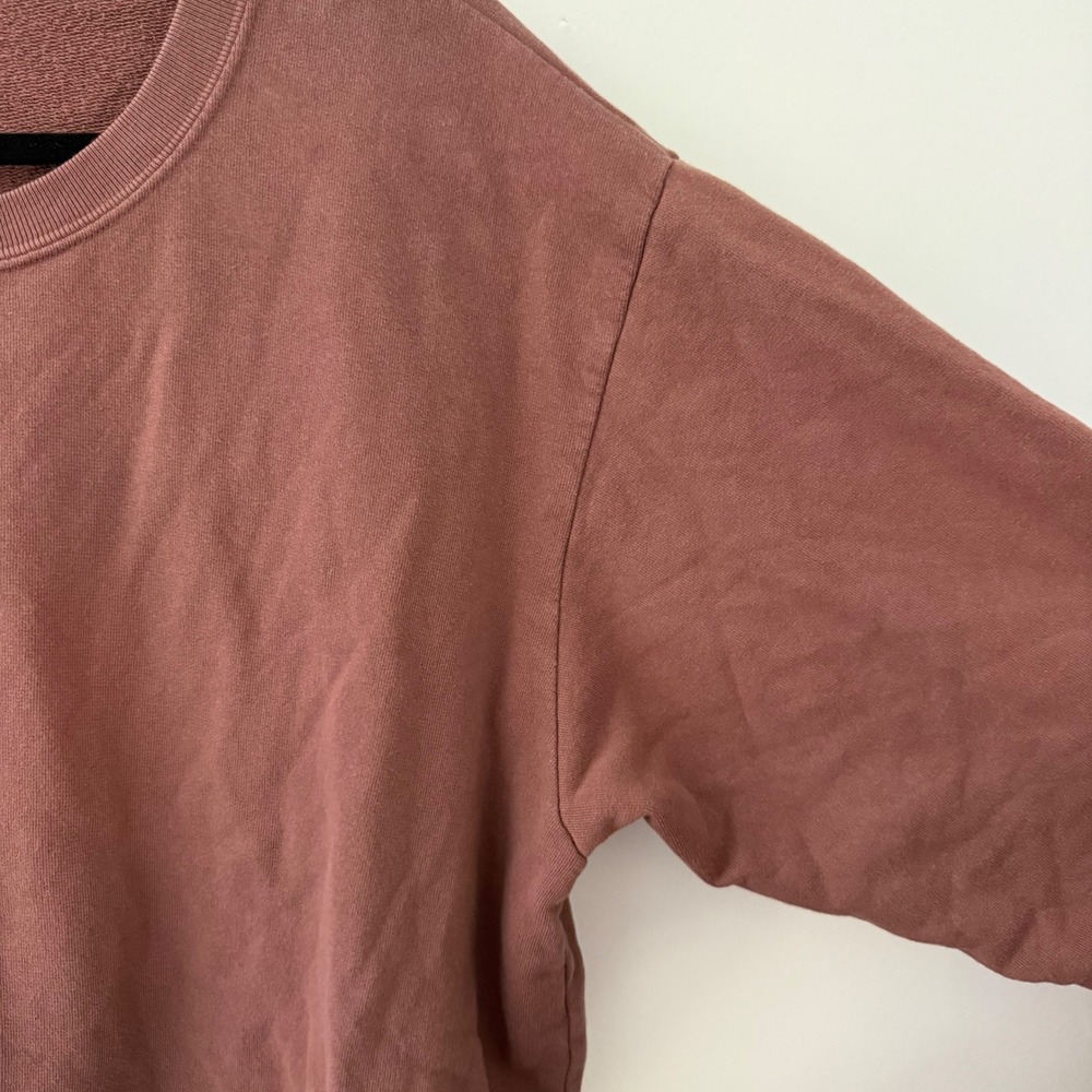 TKEES Terracotta‎ Mauve 100% Cotton French Terry Oversized Sweatshirt Size 3 L - Picture 7 of 9